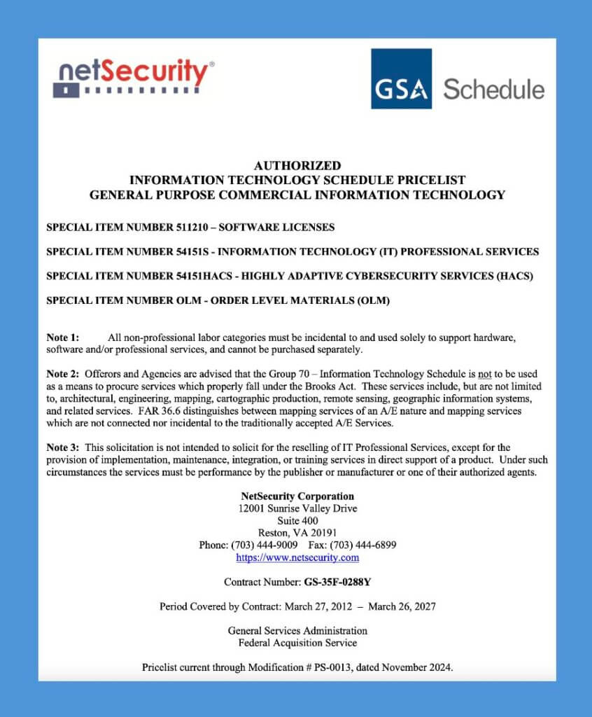 ThreatResponder Awarded GSA List