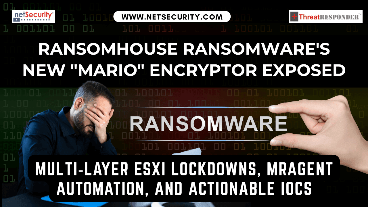 RansomHouse Ransomware’s New “Mario” Encryptor Exposed: Multi‑Layer ESXi Lockdowns, MrAgent Automation, and Actionable IOCs